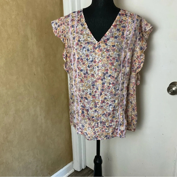Hope & Harlow Floral Sleeveless Blouse. Size: L - Picture 4 of 11